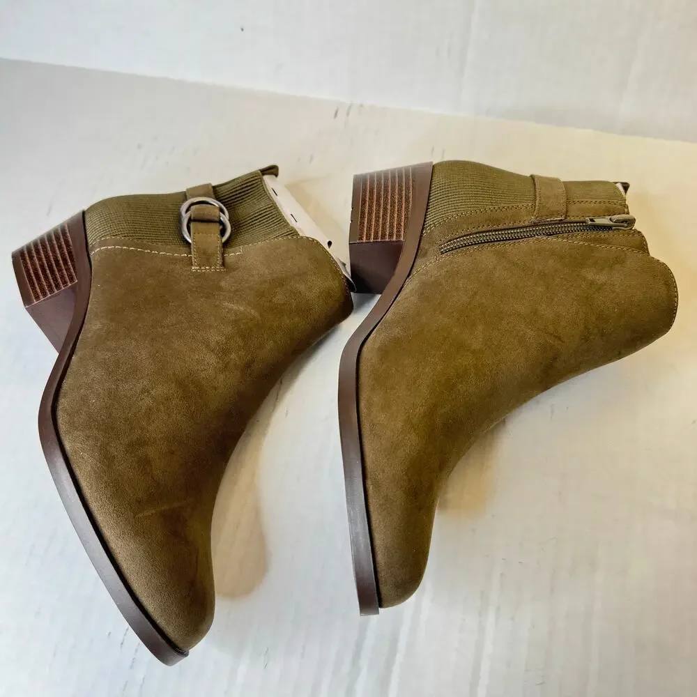 Market & Spruce Kaili Bootie in Olive Green NEW Size 7.5